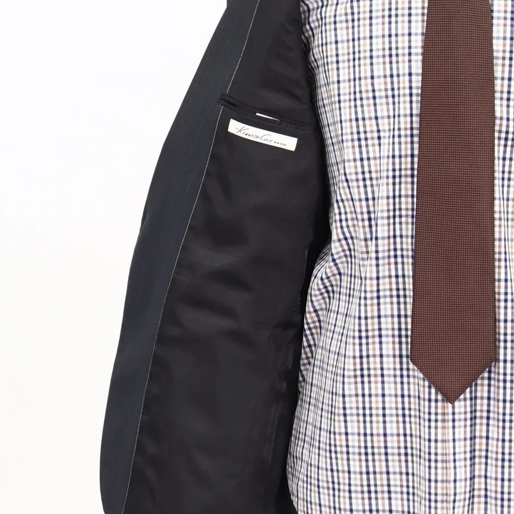 Kenneth Cole 41R Gray Striped 2-Button Sport Coat Blazer Jacket G076